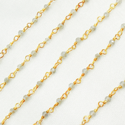 Coated Labradorite Wire Wrap Chain